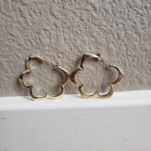 Lucky Brand Lotus Flower Hoop Earrings